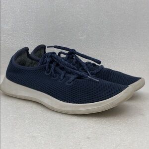 Allbirds Sneakers Navy Blue & White Tree Runner TR Casual Mesh Size 7